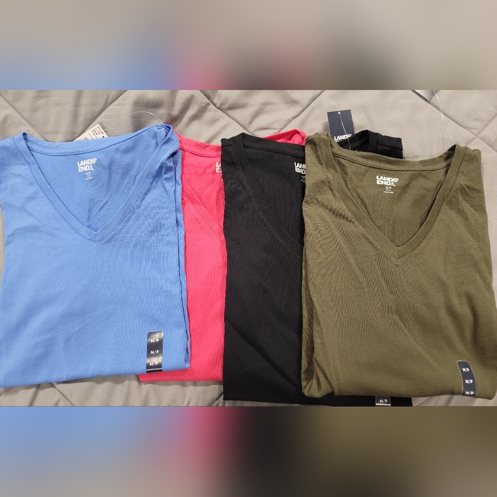V-Neck T-Shirt Bundle - Blue, Pink, Black, Olive